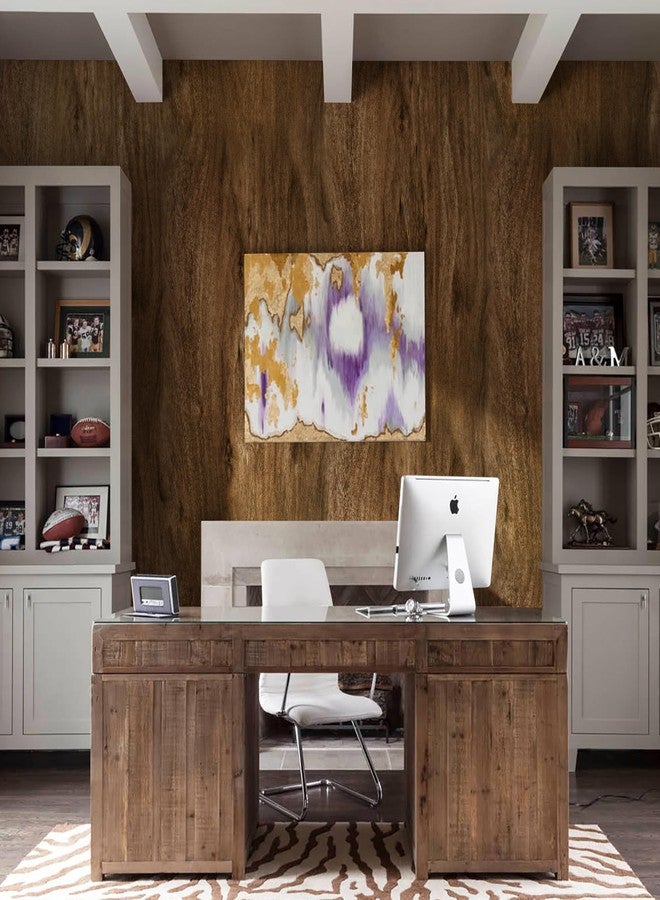 Erfoni Wood Contact Paper Faux Wood Peel and Stick Wallpaper 17.7inch x 78.7inch Brown Wallpaper Peel and Stick Vinyl Wrap for Countertop Wood Grain Wood Self Adhesive Wall Paper - Image 5